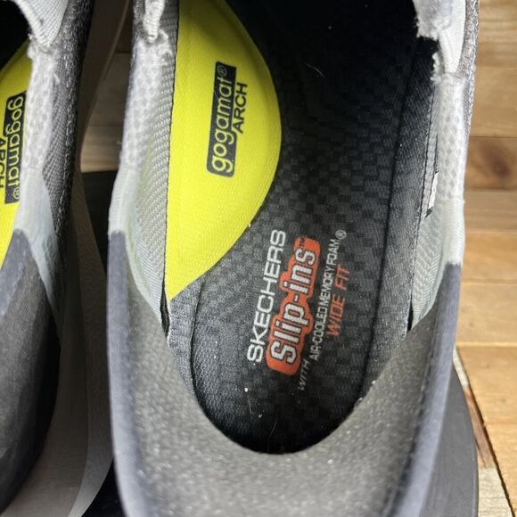 Skechers Mens Size 9.5 Wide Neville-Rovelo Gray Slip In Comfort Sneakers - Picture 6 of 11